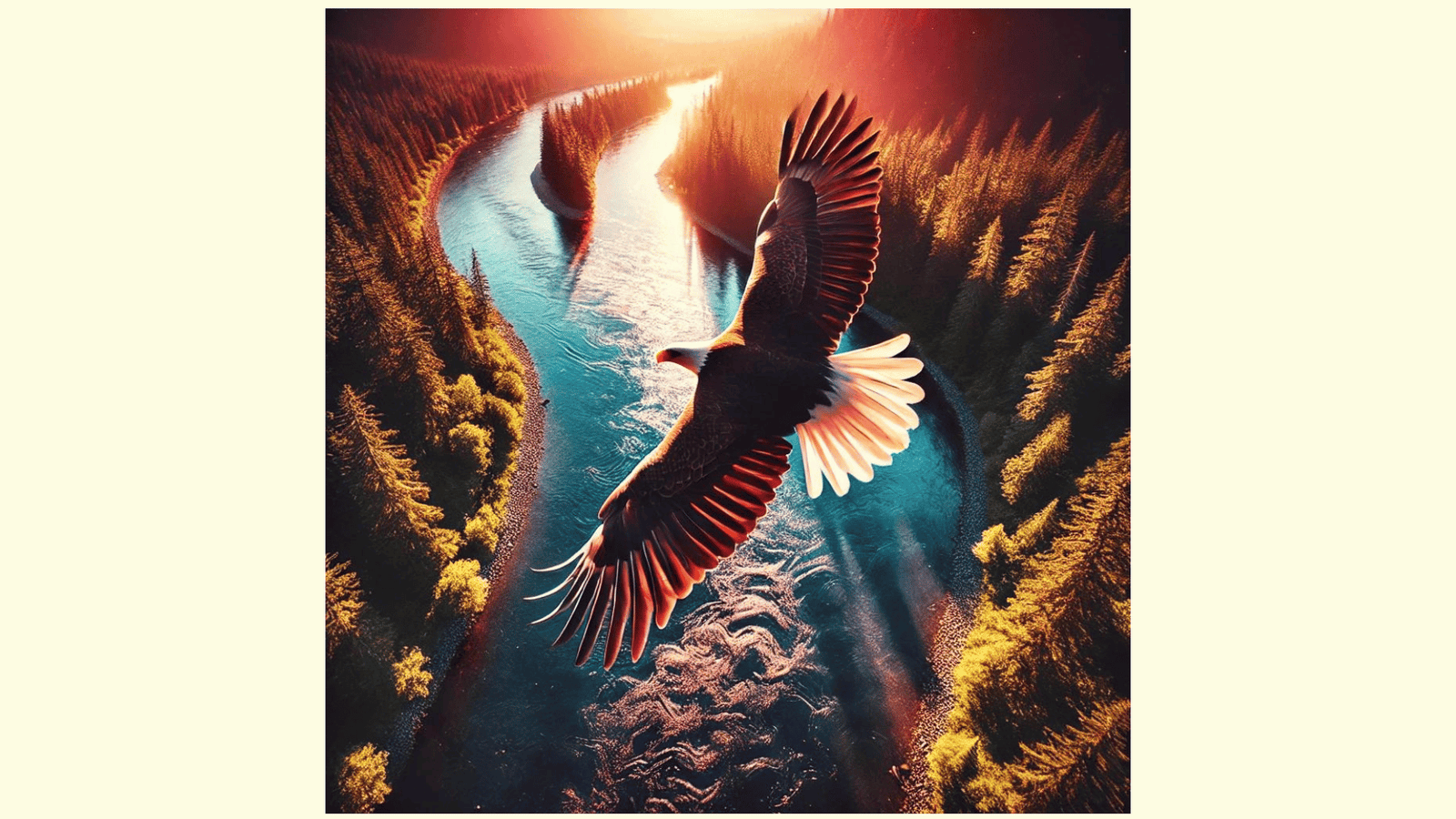 Eagle Flying Over Mountains Generate by AI